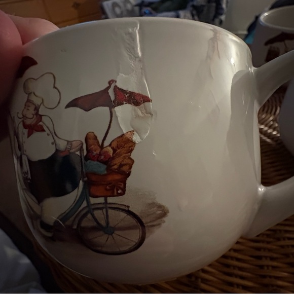 🍲 Zrike Oversized Soup Mugs – Set of 4 – Chef Bicycle Design ☕️ - Picture 7 of 9